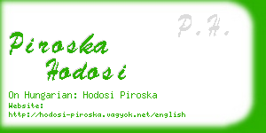 piroska hodosi business card